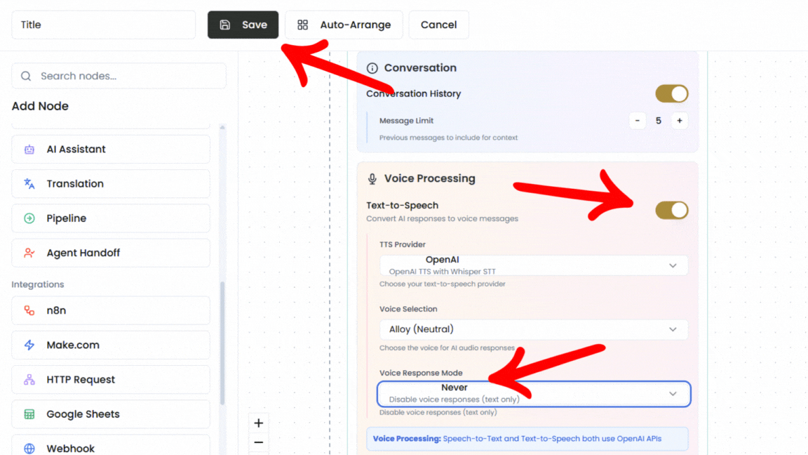 Guardar configuración