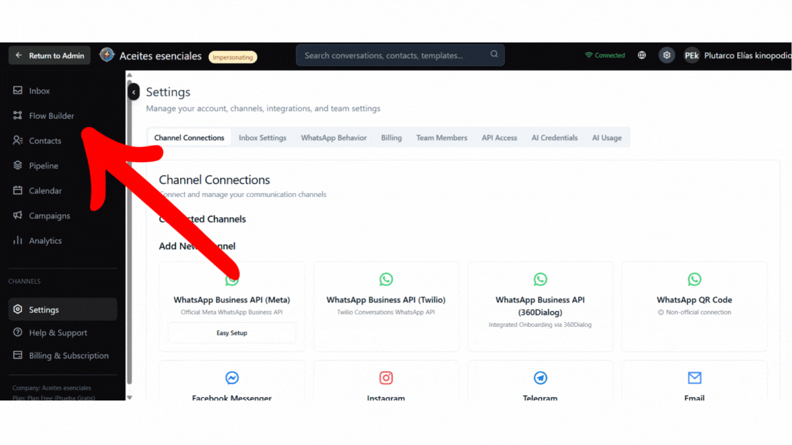 Acceso al Flow Builder