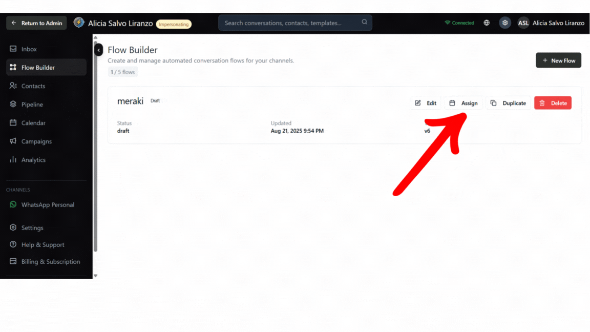 Asignar conversación